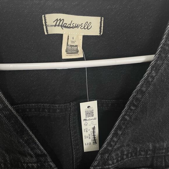 Madewell Denim Cap Sleeve V Neck Tarrybrook Wash Mini Dress US Women's 6 New - Picture 4 of 6